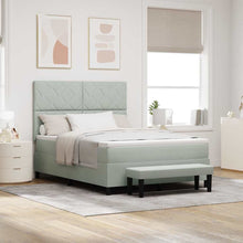 Boxspring bed met matras Lichtgrijs 140 x 190 cm Fluweel