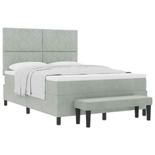 Boxspring bed met matras Lichtgrijs 140 x 190 cm Fluweel