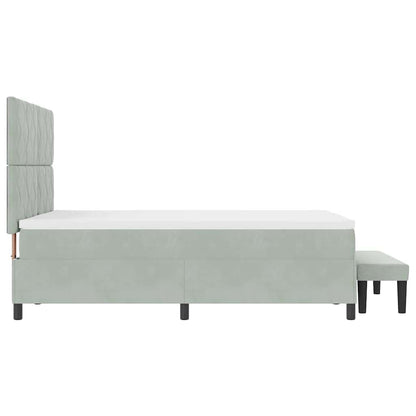 Boxspring bed met matras Lichtgrijs 140 x 190 cm Fluweel