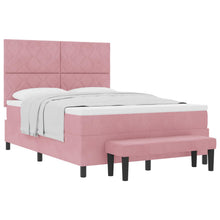 Boxspring bed met hoofdeinde Roze 190 x 140 cm Fluweel