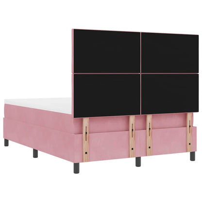Boxspring bed met hoofdeinde Roze 190 x 140 cm Fluweel