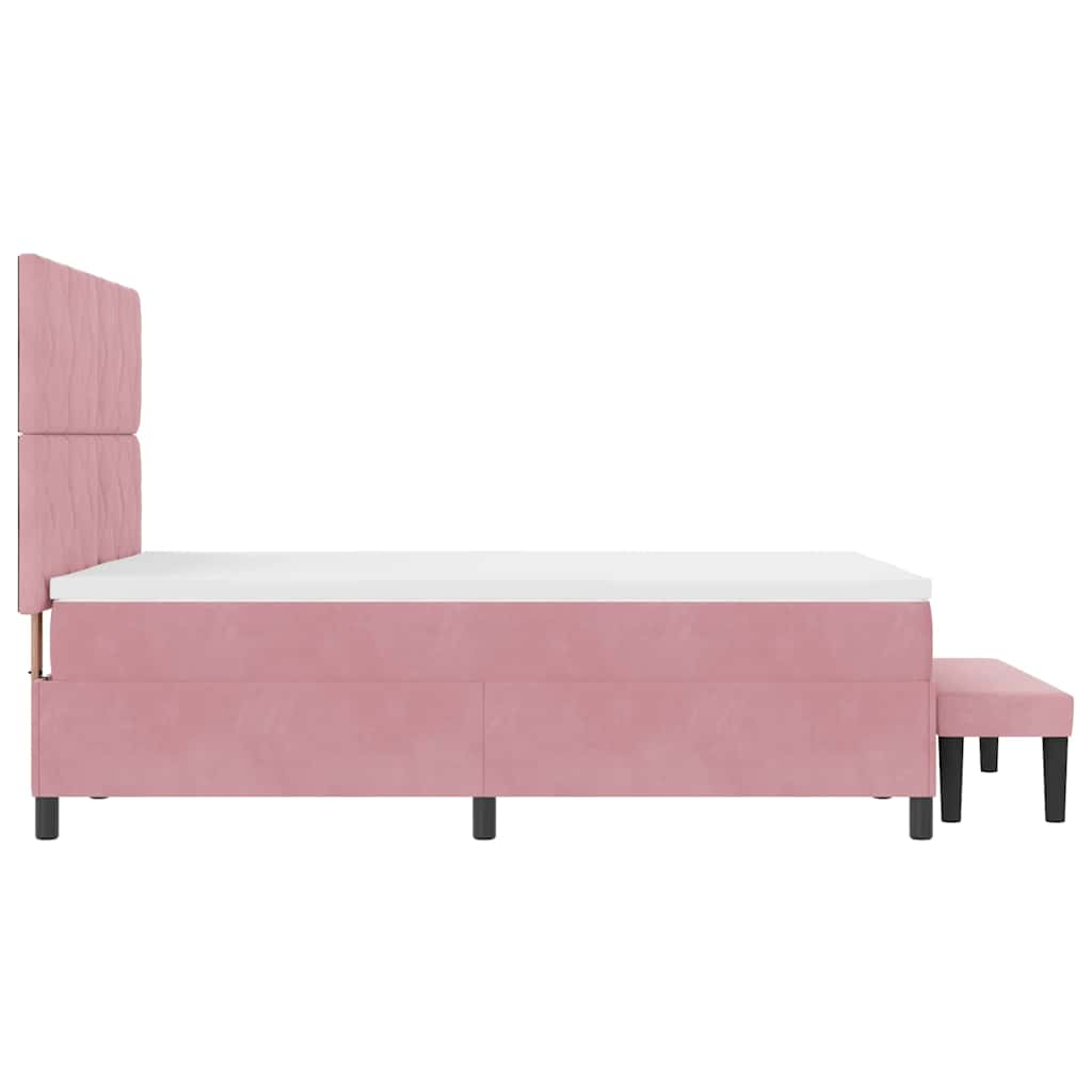 Boxspring bed met hoofdeinde Roze 190 x 140 cm Fluweel