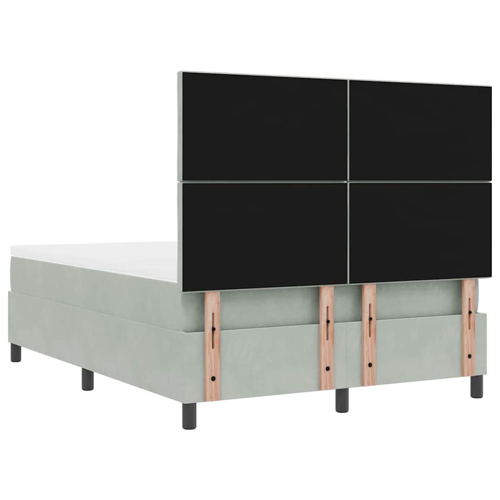 Boxspring bed met matras Lichtgrijs 140 x 200 cm Fluweel