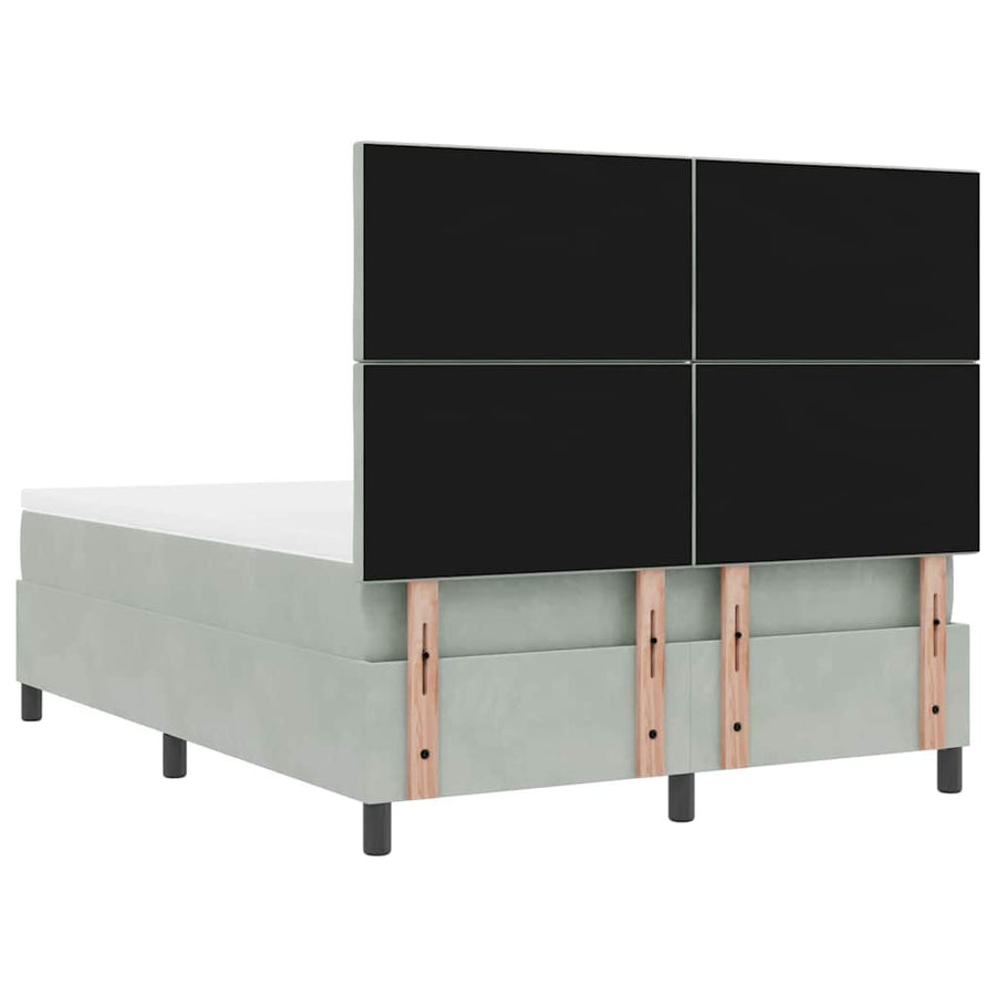 Boxspring bed met matras Lichtgrijs 140 x 200 cm Fluweel