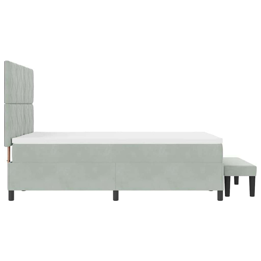 Boxspring bed met matras Lichtgrijs 140 x 200 cm Fluweel