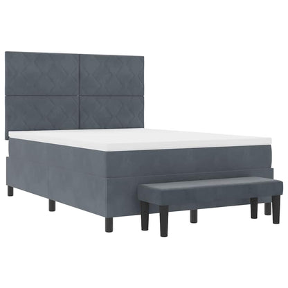 Boxspring bed met hoofdeinde Donkergrijs 200 x 140 cm Fluweel