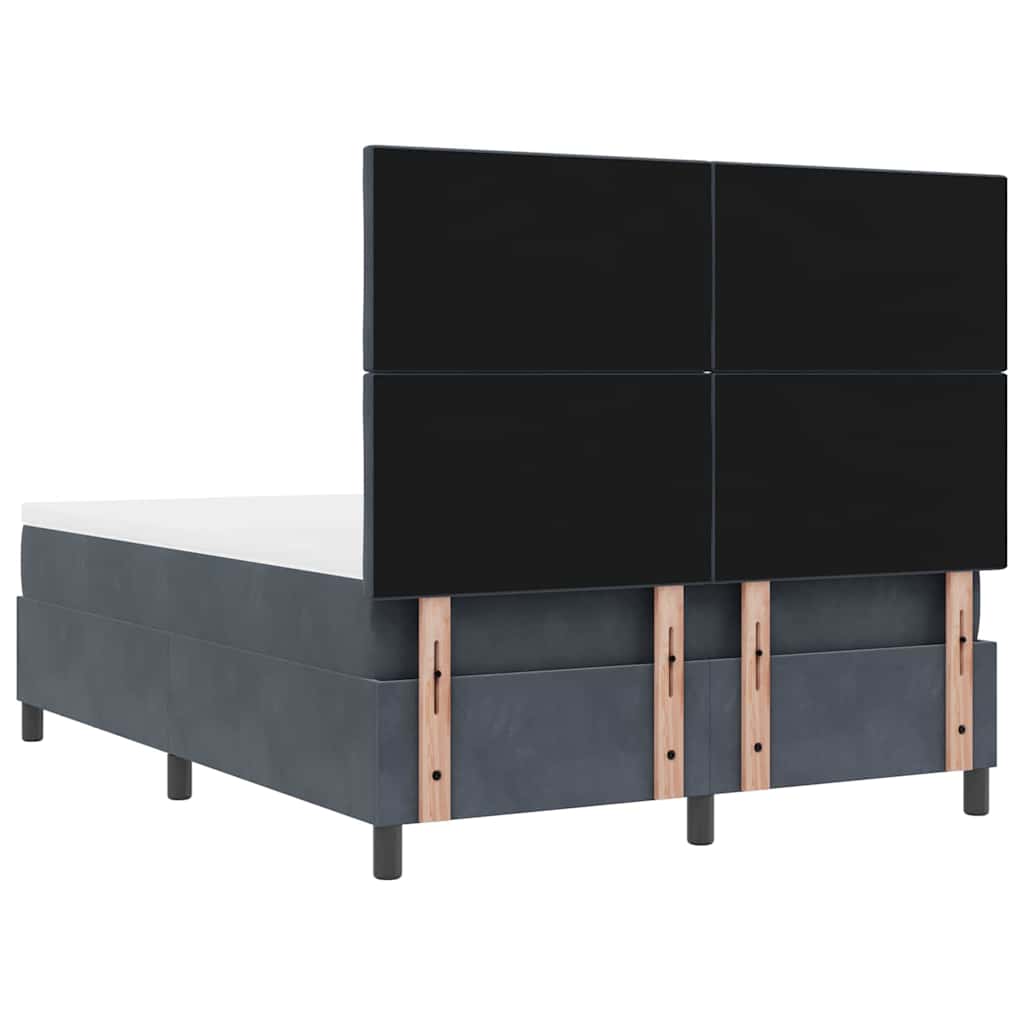 Boxspring bed met hoofdeinde Donkergrijs 200 x 140 cm Fluweel
