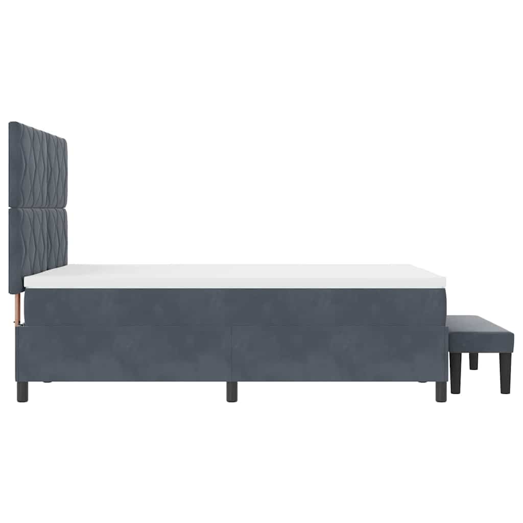 Boxspring bed met hoofdeinde Donkergrijs 200 x 140 cm Fluweel