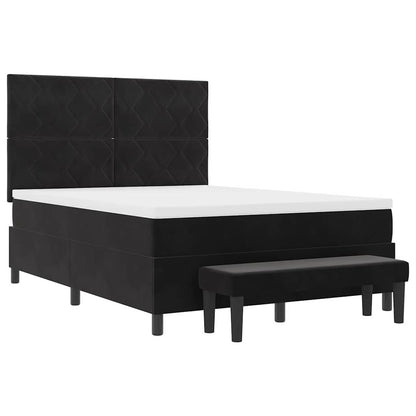 Boxspring bed met matras Zwart 140 x 200 cm Fluweel