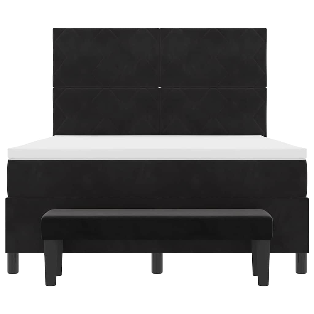 Boxspring bed met matras Zwart 140 x 200 cm Fluweel