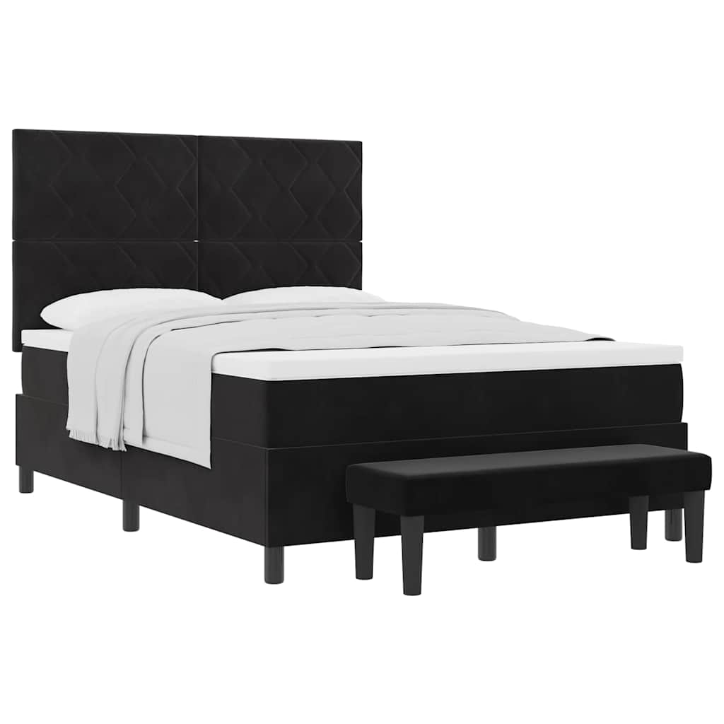 Boxspring bed met matras Zwart 140 x 200 cm Fluweel