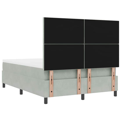 Boxspring bed met hoofdeinde Lichtgrijs 200 x 160 cm Fluweel