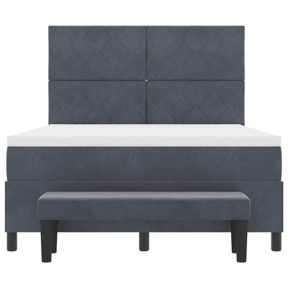 Boxspring bed met hoofdeinde Donkergrijs 200 x 160 cm Fluweel