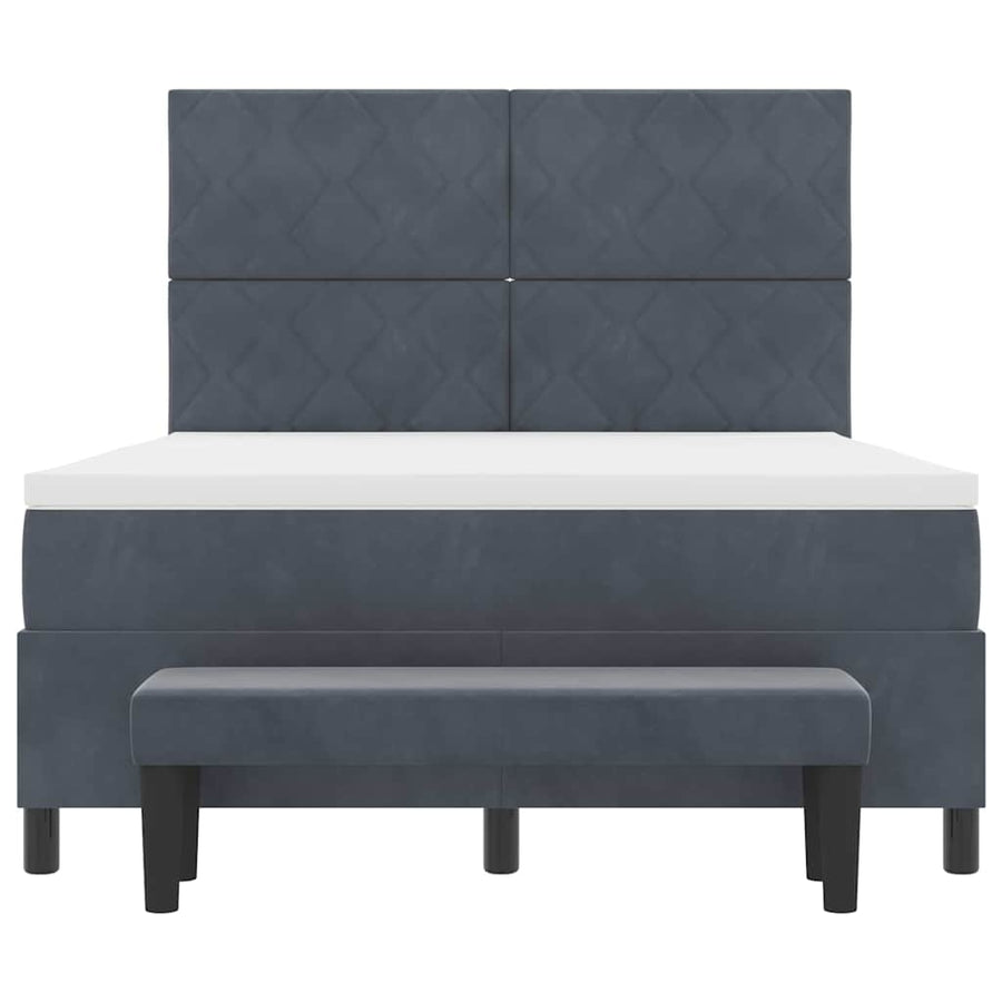 Boxspring bed met hoofdeinde Donkergrijs 200 x 160 cm Fluweel