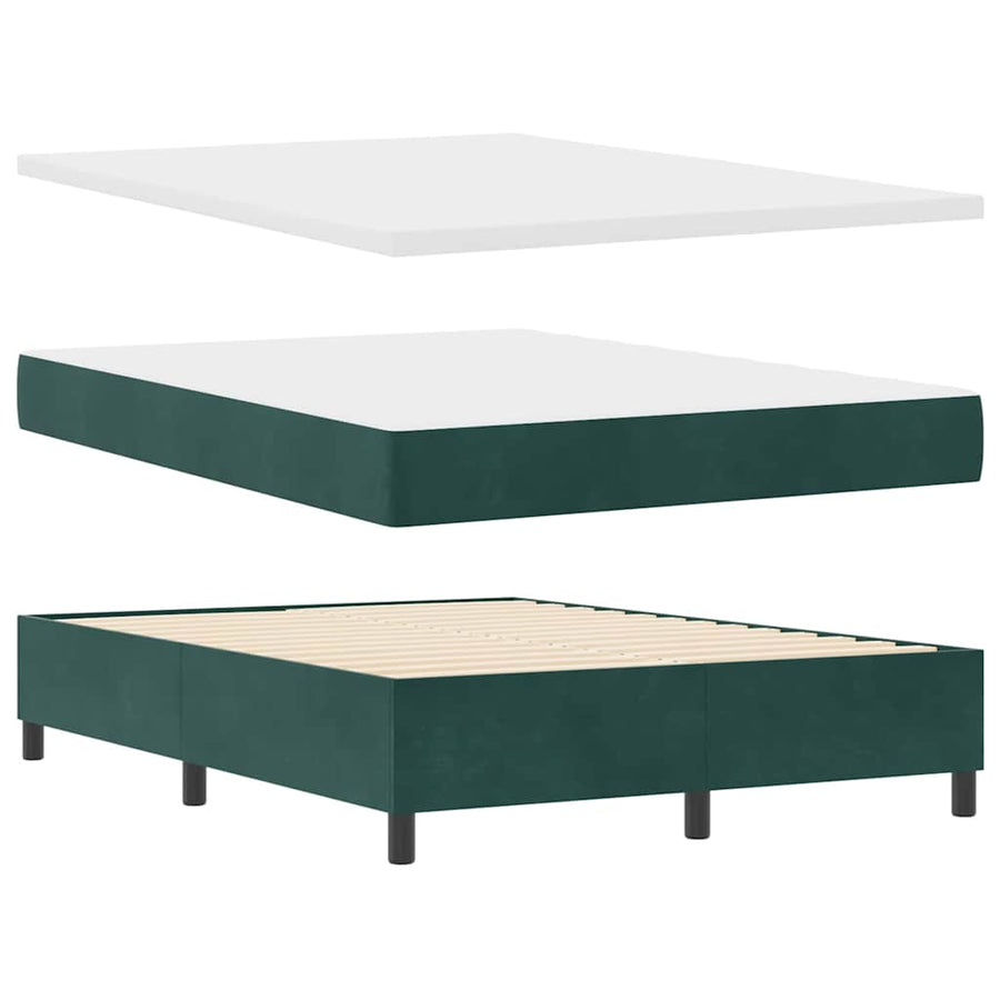Boxspring bed met hoofdeinde Donkergroen 200 x 160 cm Fluweel