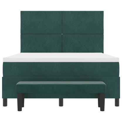 Boxspring bed met hoofdeinde Donkergroen 200 x 160 cm Fluweel