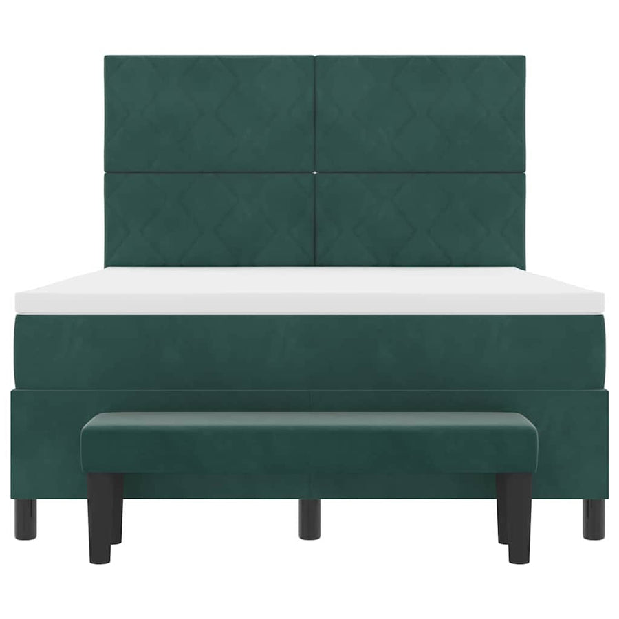 Boxspring bed met hoofdeinde Donkergroen 200 x 160 cm Fluweel