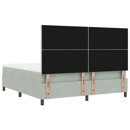 Boxspring bed met matras Lichtgrijs 180 x 200 cm Fluweel