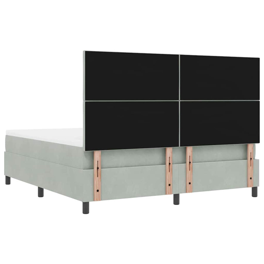 Boxspring bed met matras Lichtgrijs 180 x 200 cm Fluweel