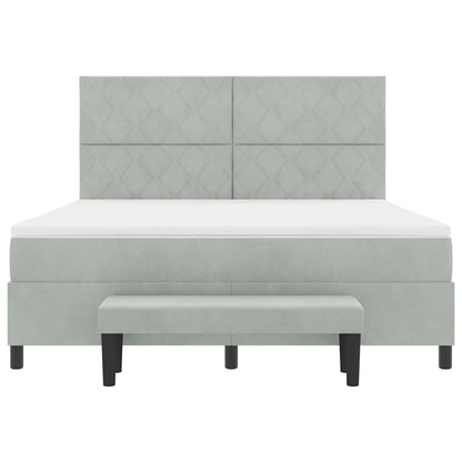 Boxspring bed met matras Lichtgrijs 180 x 200 cm Fluweel