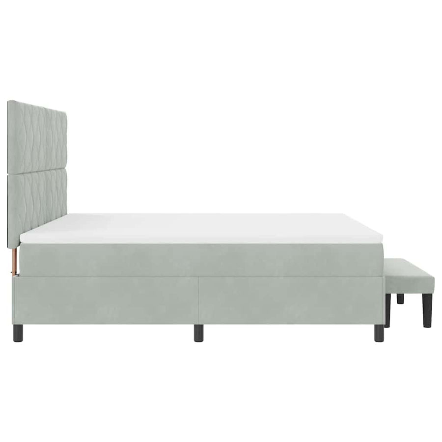 Boxspring bed met matras Lichtgrijs 180 x 200 cm Fluweel