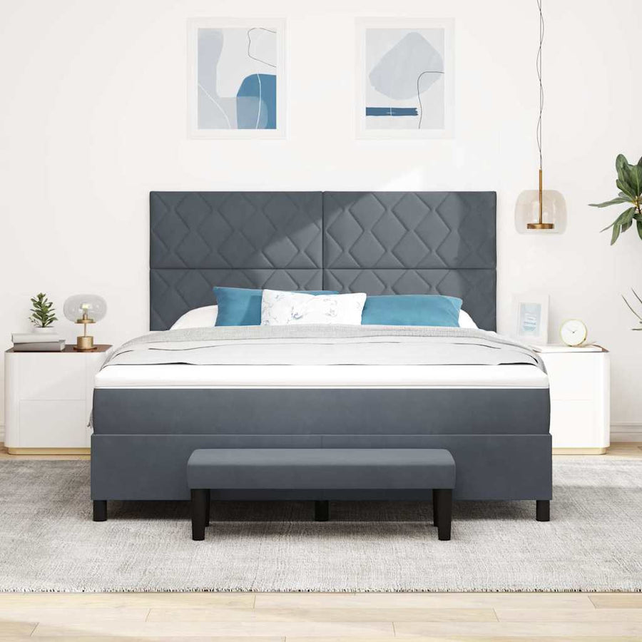 Boxspring bed met hoofdeinde Donkergrijs 200 x 180 cm Fluweel