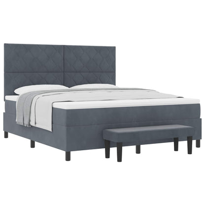 Boxspring bed met hoofdeinde Donkergrijs 200 x 180 cm Fluweel