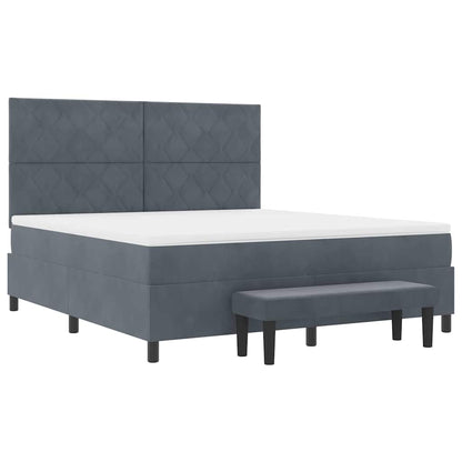 Boxspring bed met hoofdeinde Donkergrijs 200 x 180 cm Fluweel