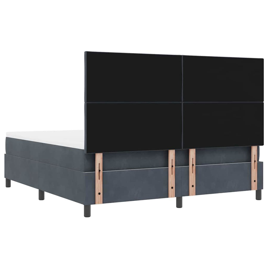 Boxspring bed met hoofdeinde Donkergrijs 200 x 180 cm Fluweel