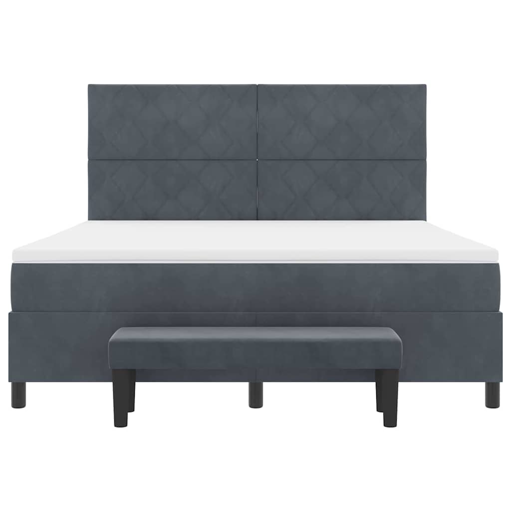Boxspring bed met hoofdeinde Donkergrijs 200 x 180 cm Fluweel