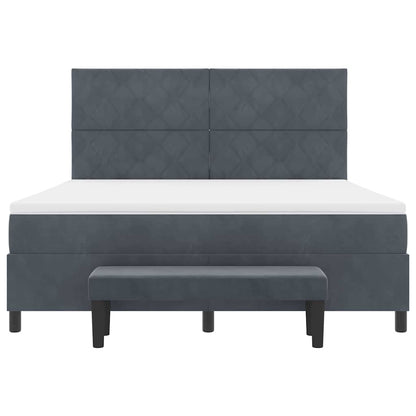 Boxspring bed met hoofdeinde Donkergrijs 200 x 180 cm Fluweel