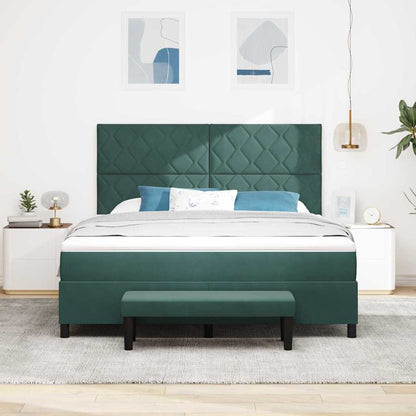 Boxspring bed met hoofdeinde Donkergroen 200 x 180 cm Fluweel