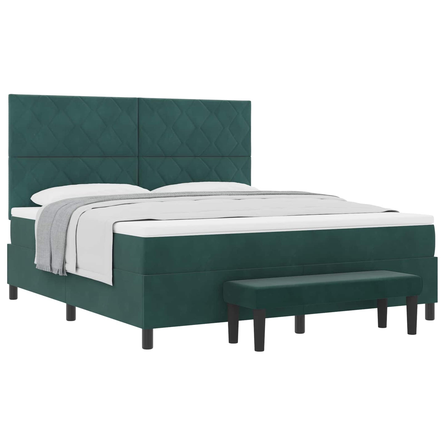 Boxspring bed met hoofdeinde Donkergroen 200 x 180 cm Fluweel