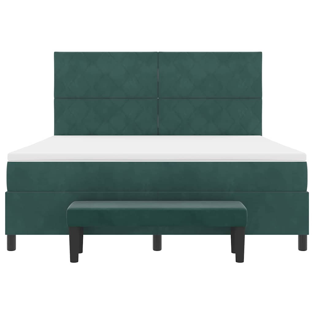 Boxspring bed met hoofdeinde Donkergroen 200 x 180 cm Fluweel