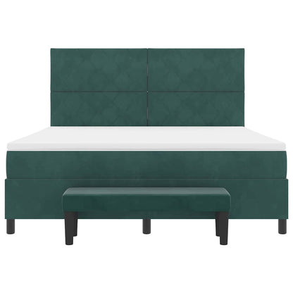 Boxspring bed met hoofdeinde Donkergroen 200 x 180 cm Fluweel