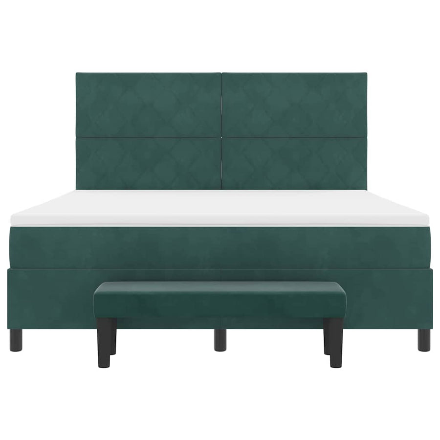 Boxspring bed met hoofdeinde Donkergroen 200 x 180 cm Fluweel