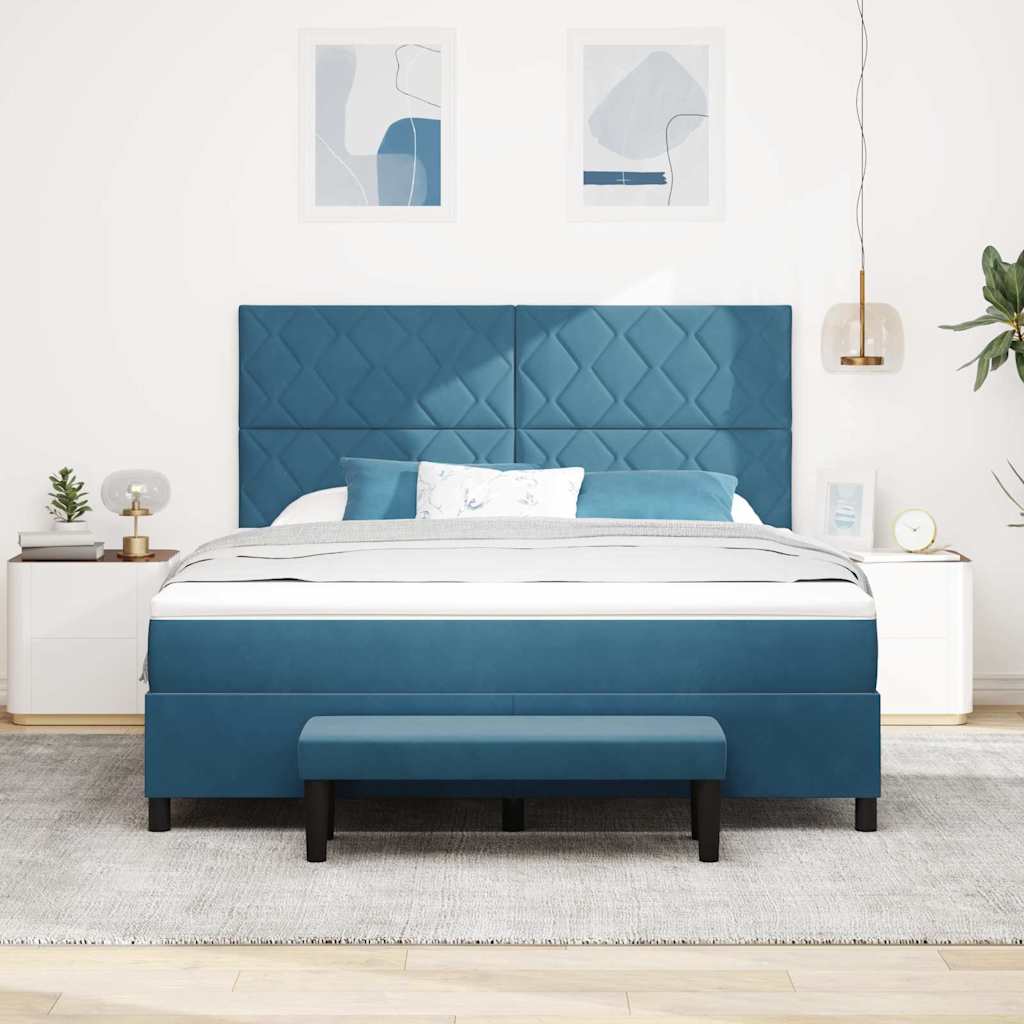 Boxspring bed met matras Donkerblauw 180 x 200 cm Fluweel