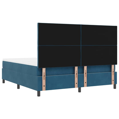 Boxspring bed met matras Donkerblauw 180 x 200 cm Fluweel