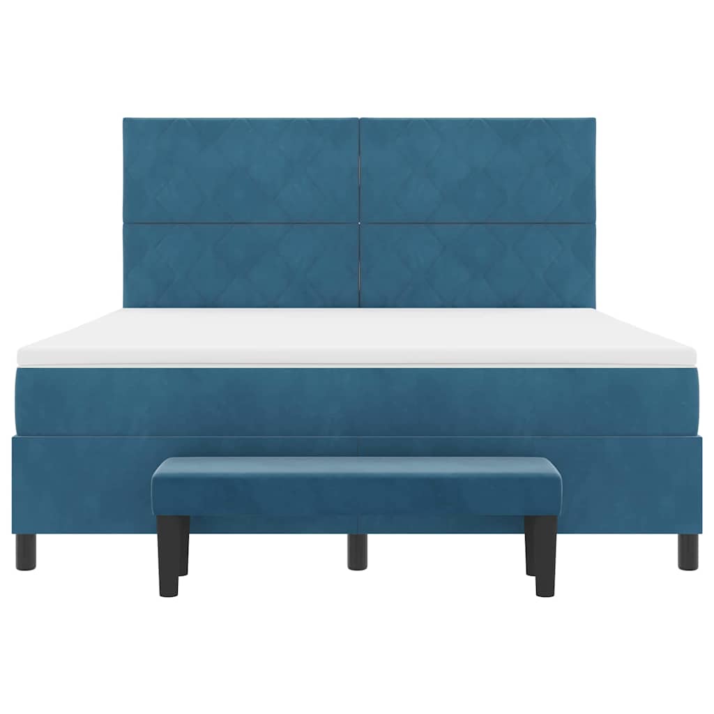 Boxspring bed met matras Donkerblauw 180 x 200 cm Fluweel