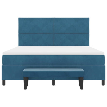 Boxspring bed met matras Donkerblauw 180 x 200 cm Fluweel