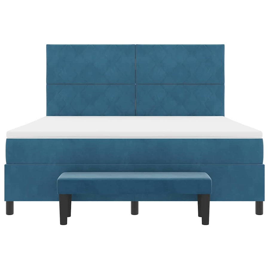 Boxspring bed met matras Donkerblauw 180 x 200 cm Fluweel