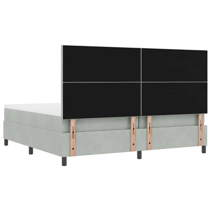Boxspring bed met hoofdeinde Lichtgrijs 200 x 200 cm Fluweel