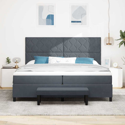 Boxspring bed met hoofdeinde Donkergrijs 200 x 200 cm Fluweel