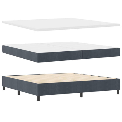 Boxspring bed met hoofdeinde Donkergrijs 200 x 200 cm Fluweel