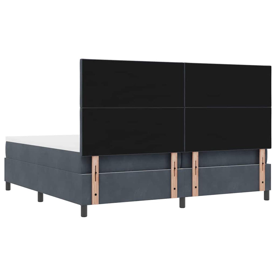 Boxspring bed met hoofdeinde Donkergrijs 200 x 200 cm Fluweel
