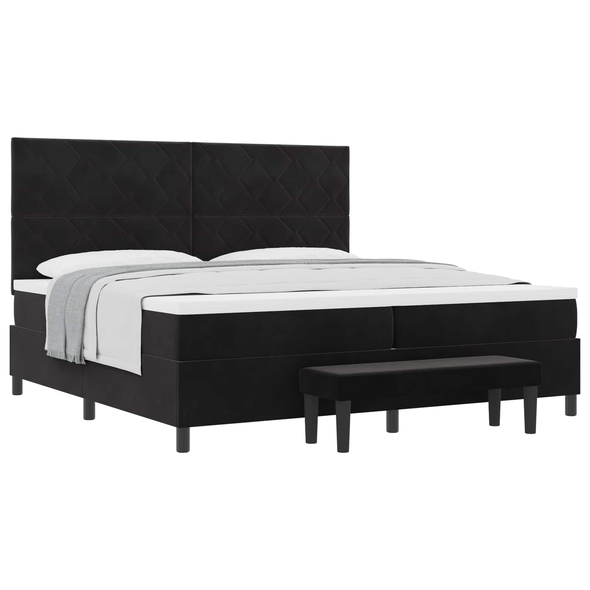 Boxspring bed met matras Zwart 200 x 200 cm Fluweel
