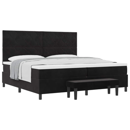Boxspring bed met matras Zwart 200 x 200 cm Fluweel
