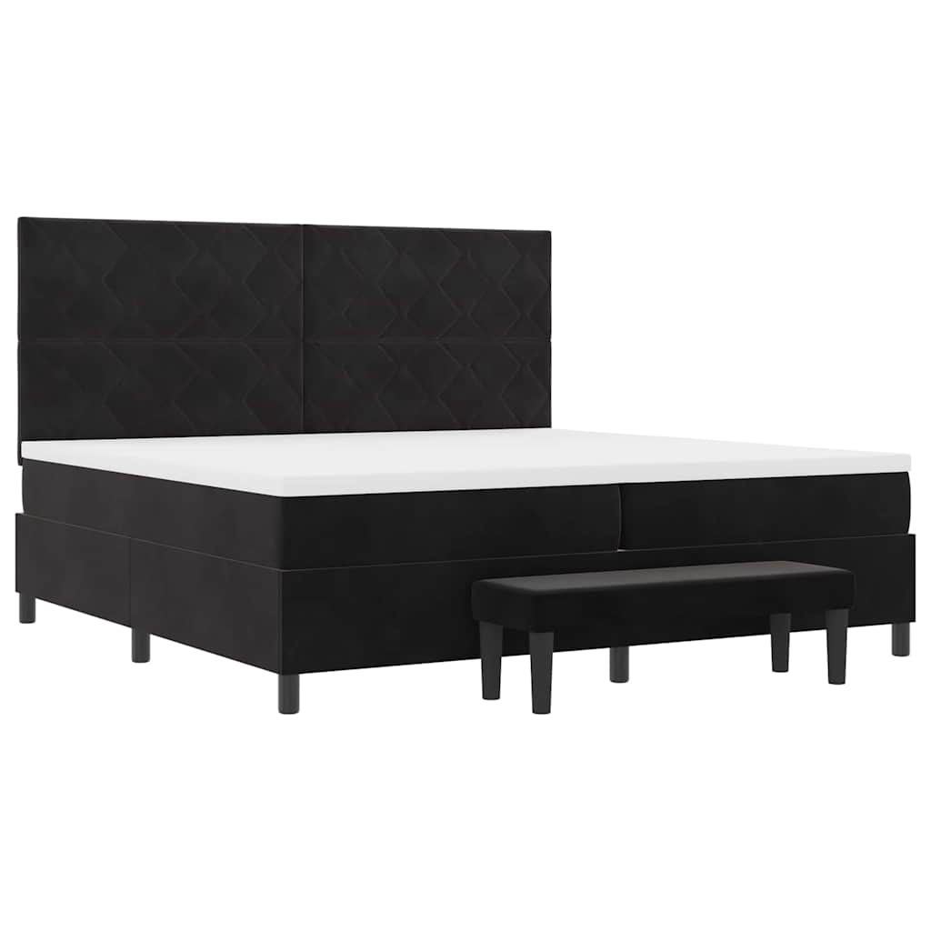 Boxspring bed met matras Zwart 200 x 200 cm Fluweel