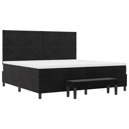 Boxspring bed met matras Zwart 200 x 200 cm Fluweel