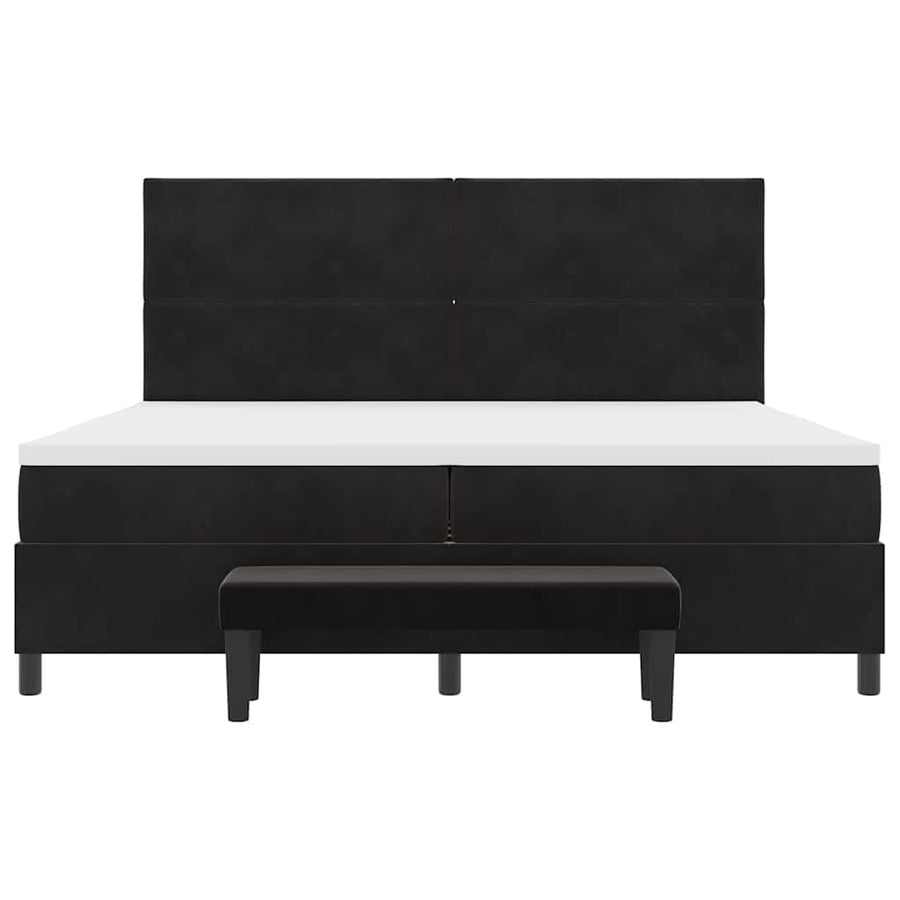 Boxspring bed met matras Zwart 200 x 200 cm Fluweel